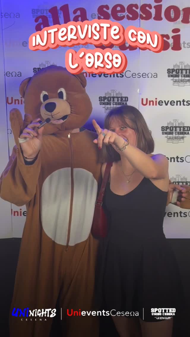Post: INTERVISTE DELL’ORSO 🎤 Ecco le interviste dell’orso!😂🐻 Elena BASTA BASTA❤️ #unievents #interviste