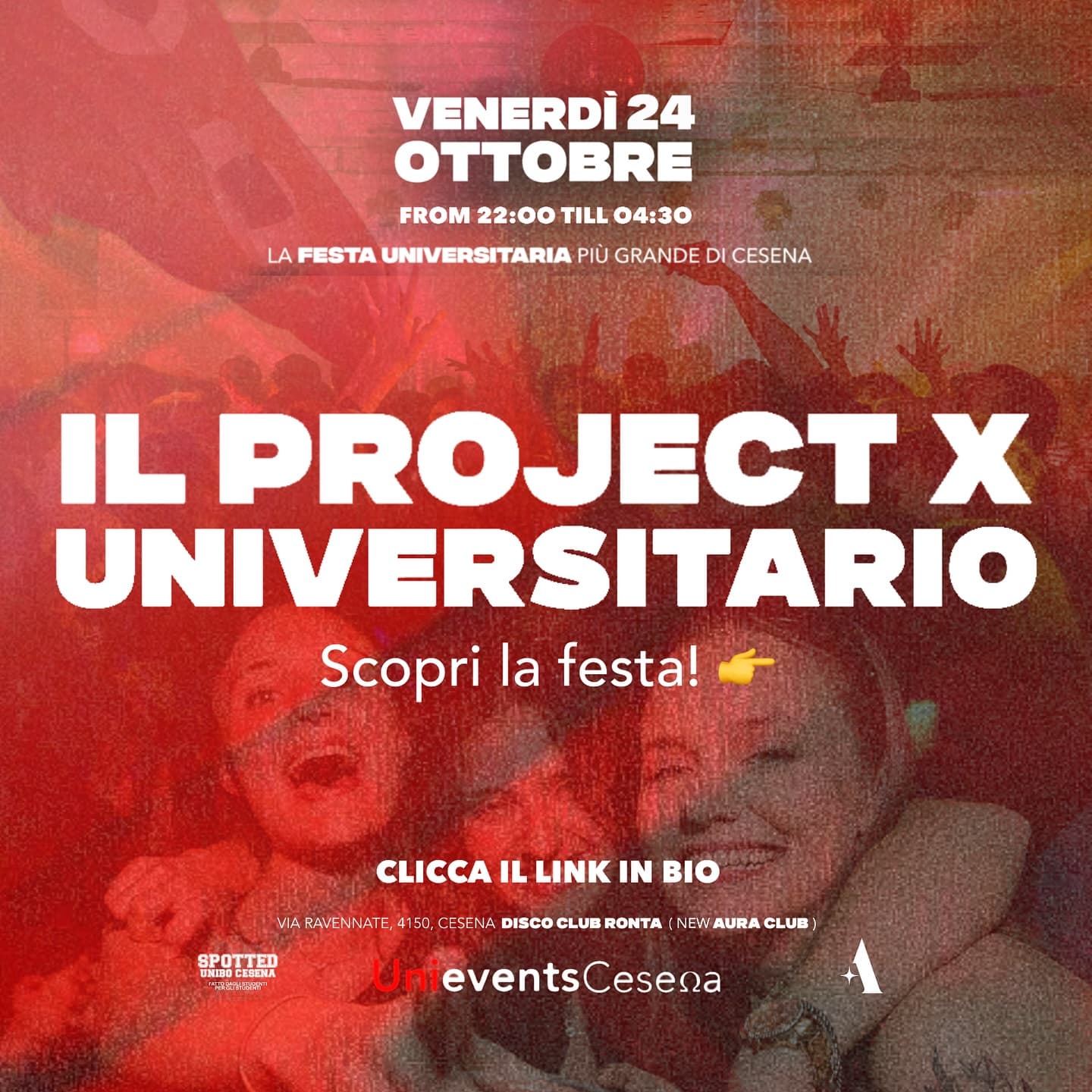 Post: UNIEVENTS ALL NIGHT LONG - LA PRIMA DELL’ANNO🎉

🗓️ • Venerdì 24 Ottobre
⏰ • Dalle 22:00 alle 04:30
📍 • @aura.club.cesena ex Disco Club Ro…