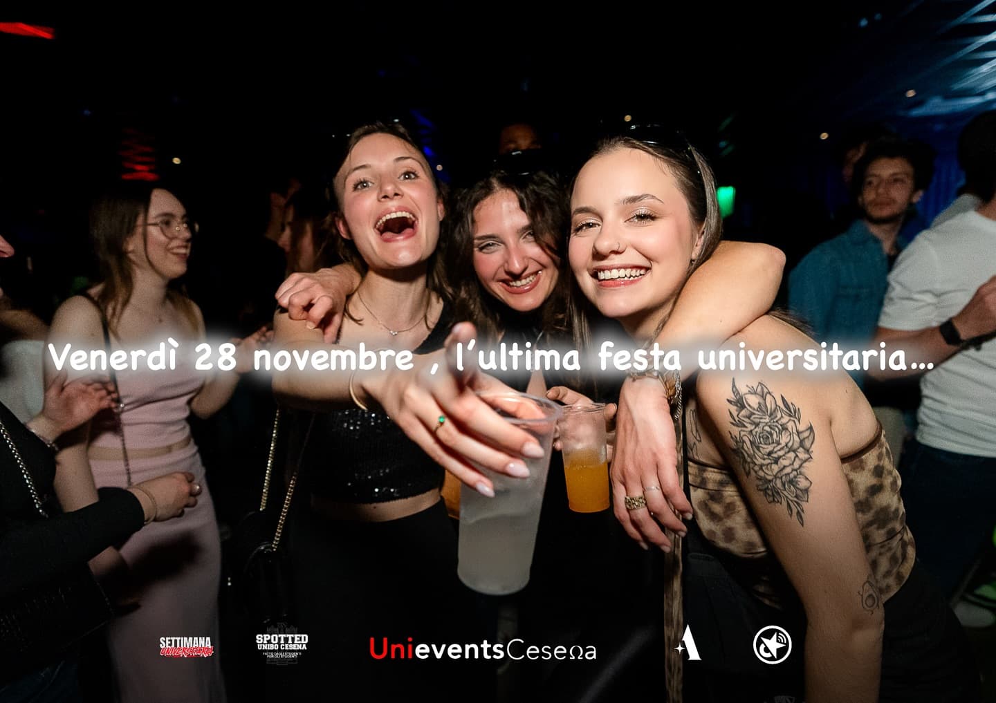Post: UNIEVENTS ALL NIGHT LONG - LA FESTA UNIVERSITARIA PIÙ GRANDE DI CESENA🎉

🗓️ • Venerdì 28 Novembre 
⏰ • Dalle 22:00 alle 04:30
📍 • Disco C…
