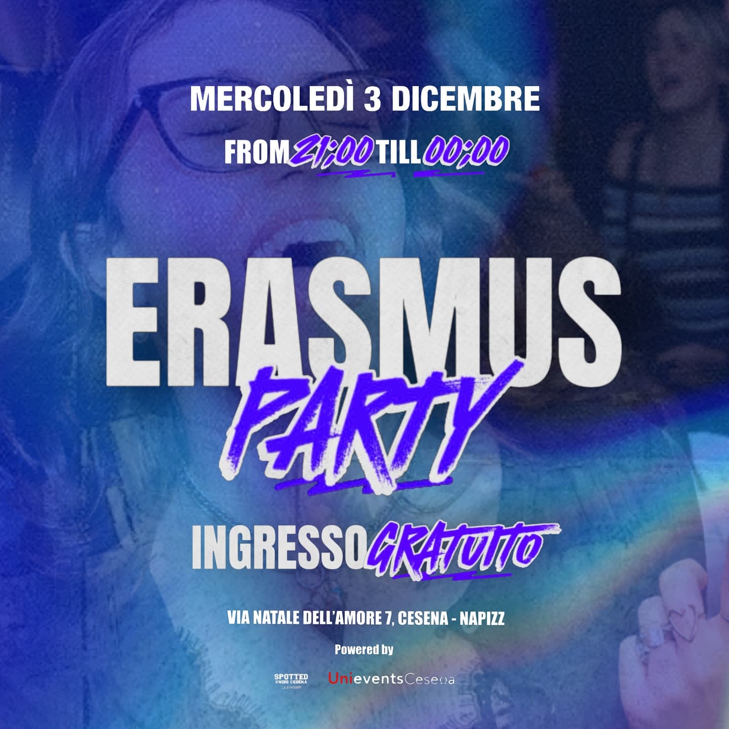 Post: Finalmente arrivano i MERCOLEDÌ UNIVERSITARI! Le notti targate @unievents.cesena e @spotted_cesena_unibo a tema ERASMUS! ❤️✨ CHRISTMASS EDIT…
