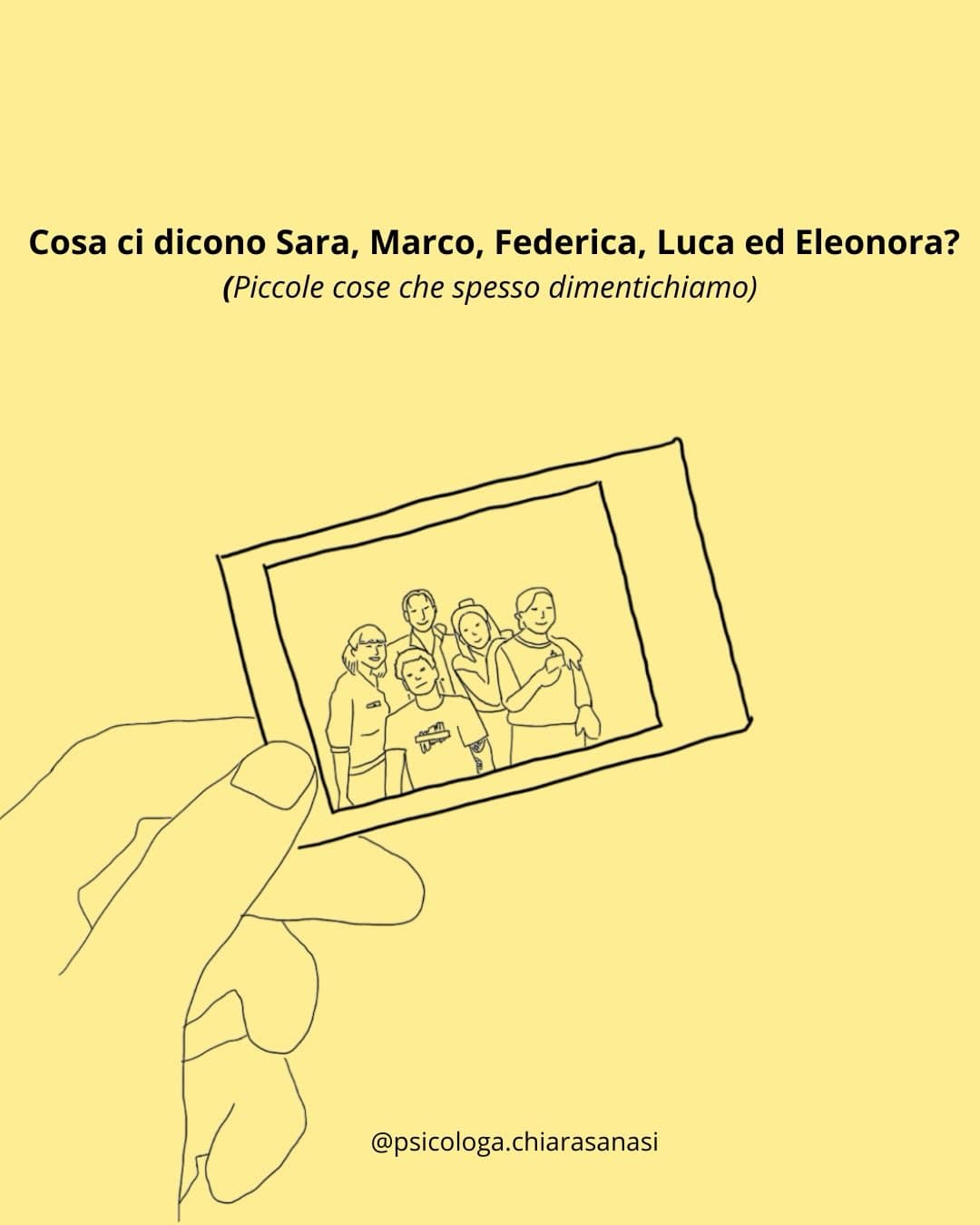 Post: Cosa ci dicono Sara, Marco, Federica, Luca ed Eleonora?

Che non esiste un unico modo di arrivare.
Che cambiare strada non è fallire.
Che fe…