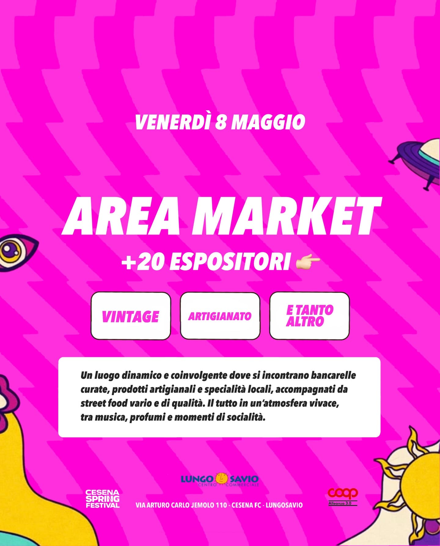 Post: Segna la data: 8 maggio : SOUL VINTAGE MARKET AL CESENA SPRING FESTIVAL🌸🌺

Dalle 15:00 fino a tarda sera, preparati a vivere qualcosa di u…