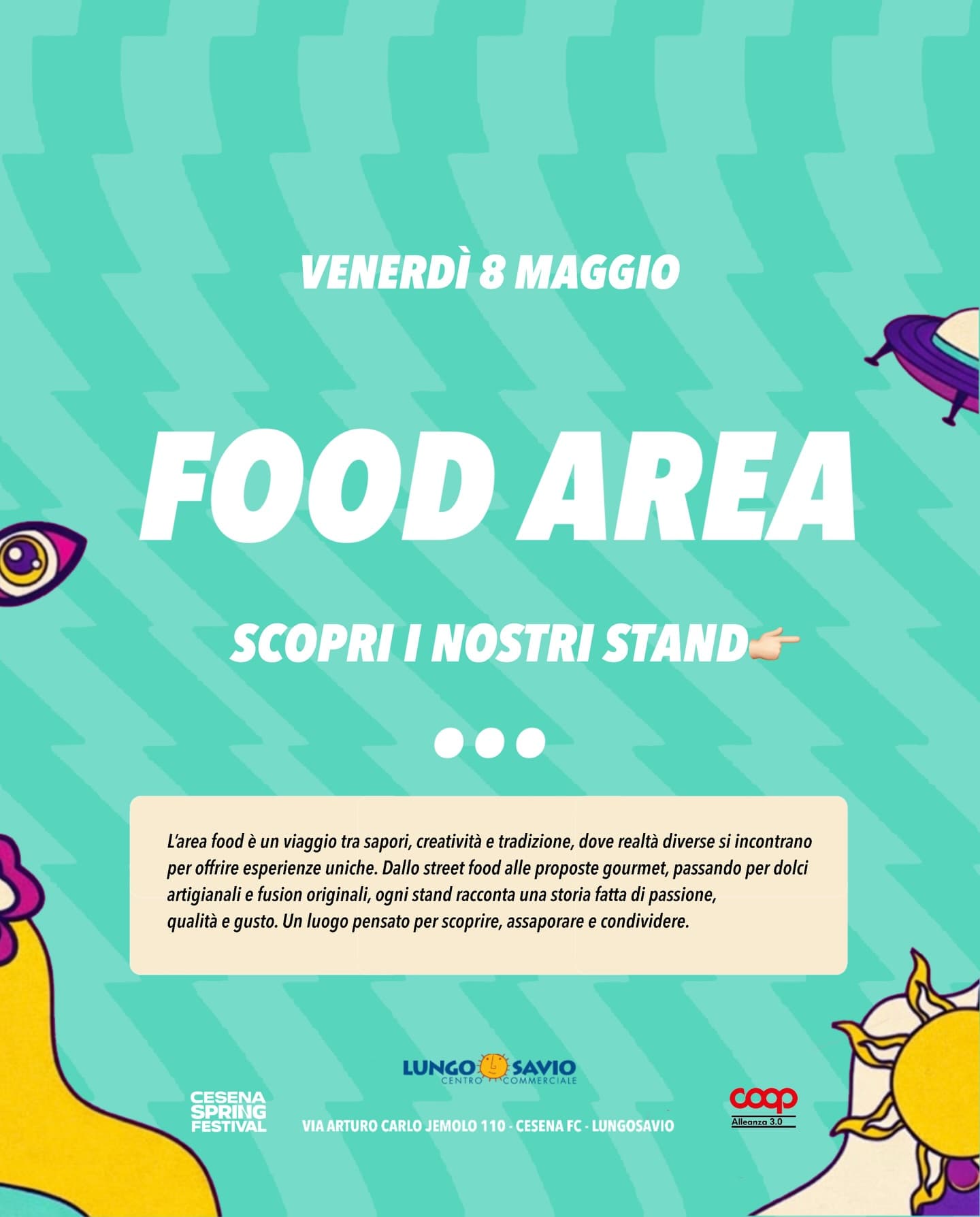 Post: 🍔✨ L’AREA FOOD ti aspetta… e fidati, sarà impossibile resistere!

Preparati a vivere un’esperienza fatta di profumi, sapori e pura voglia d…