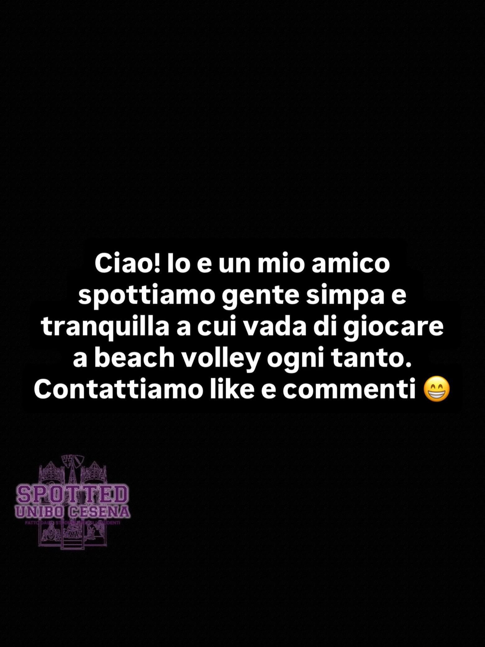 Post: Ciao! Io e un mio amico spottiamo gente simpa e tranquilla a cui vada di giocare a beach volley ogni tanto. Contattiamo like e commenti 😁
#…