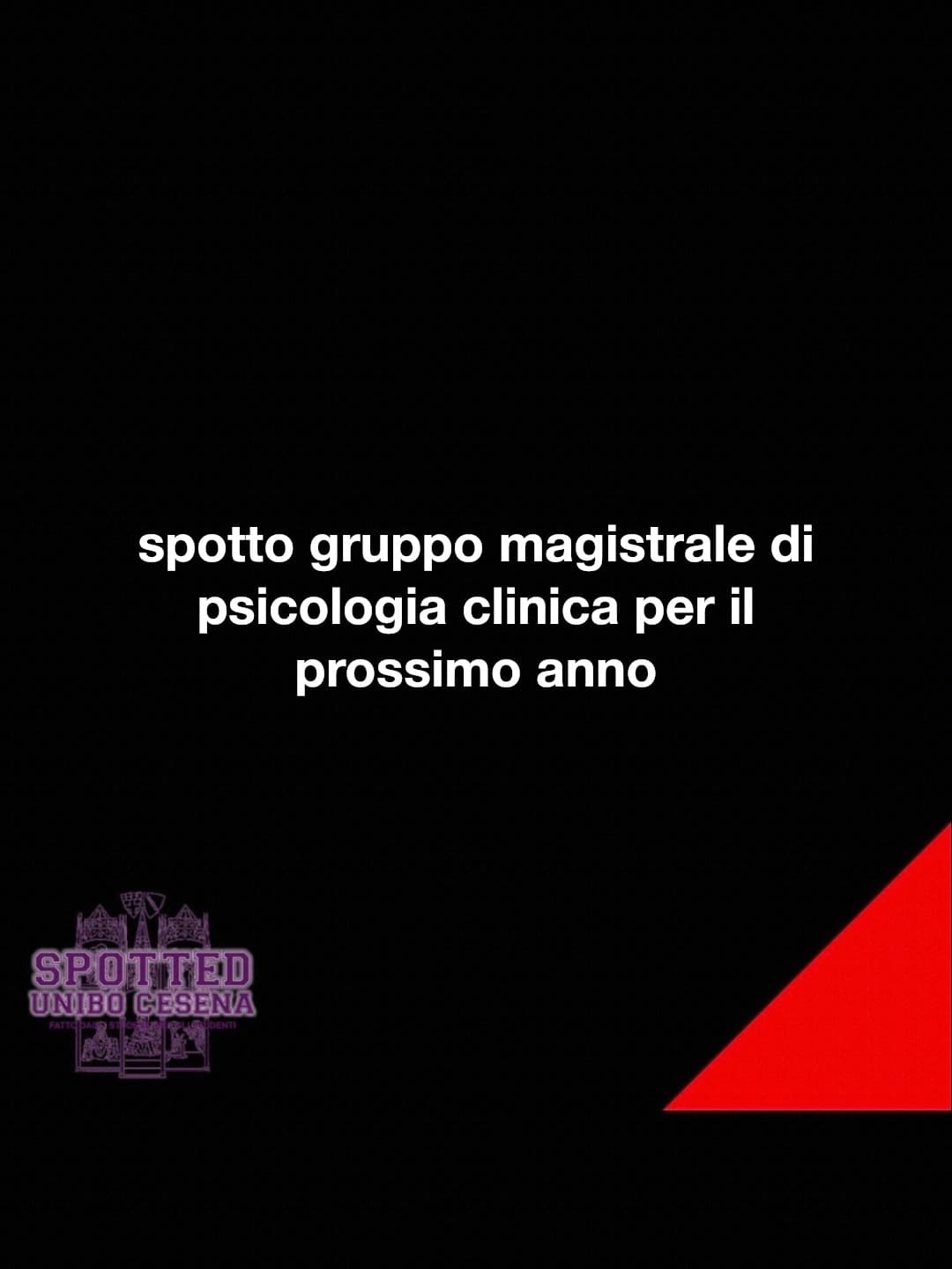 Post: spotto gruppo magistrale di psicologia clinica per il prossimo anno

#spotted #Cesena #unibo #cesenaspotted