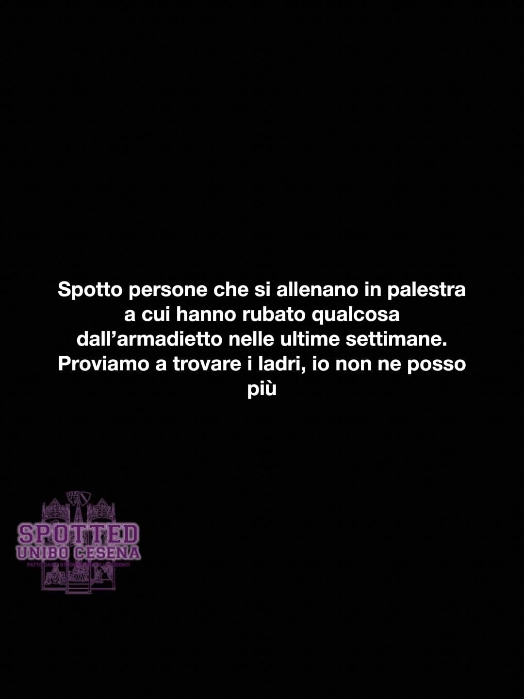 Post: Spotto persone che si allenano in palestra a cui hanno rubato qualcosa dall’armadietto nelle ultime settimane. Proviamo a trovare i ladri, i…