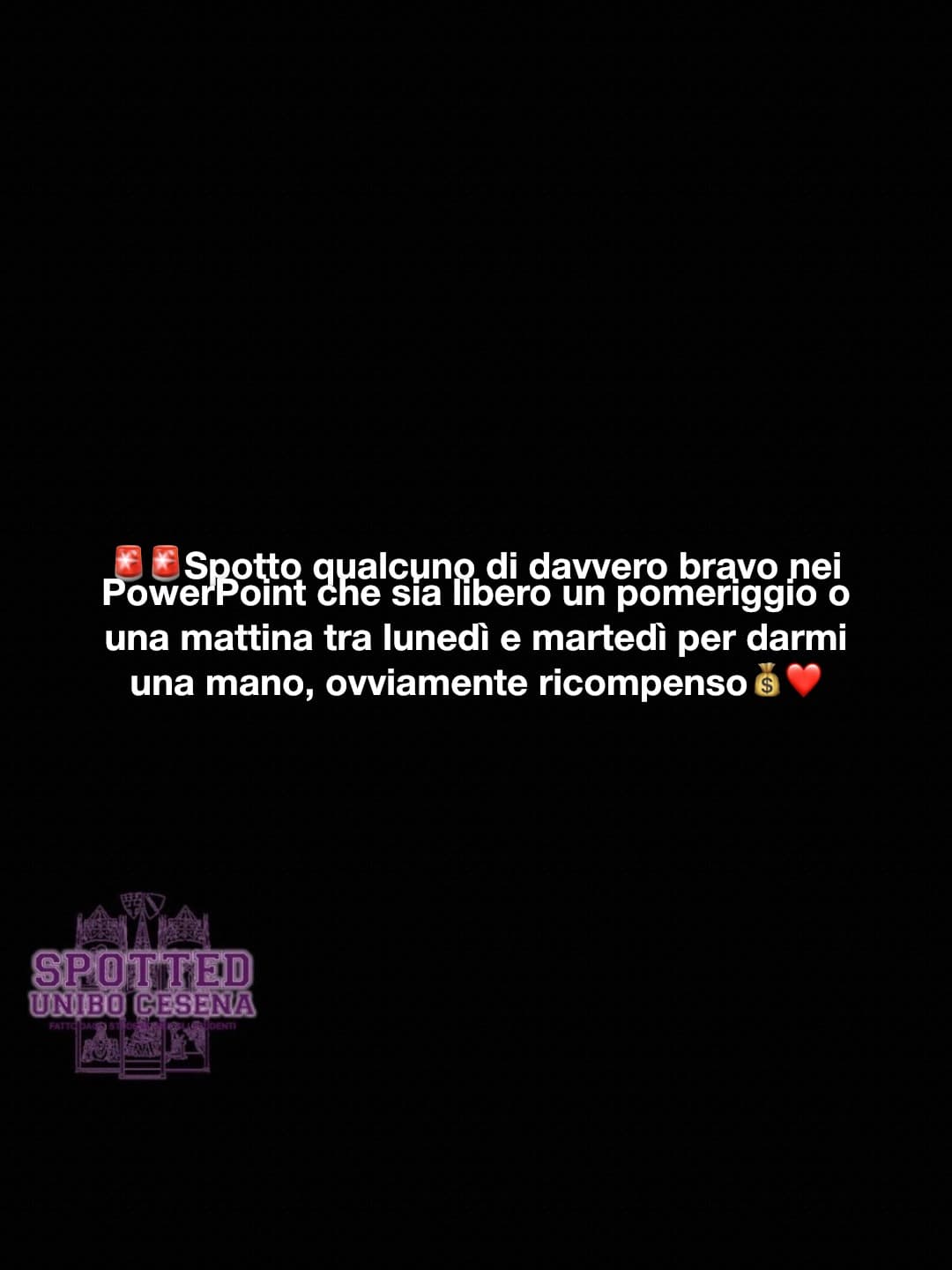 Post: 🚨🚨Spotto qualcuno di davvero bravo nei PowerPoint che sia libero un pomeriggio o una mattina tra lunedì e martedì per darmi una mano, ovvi…