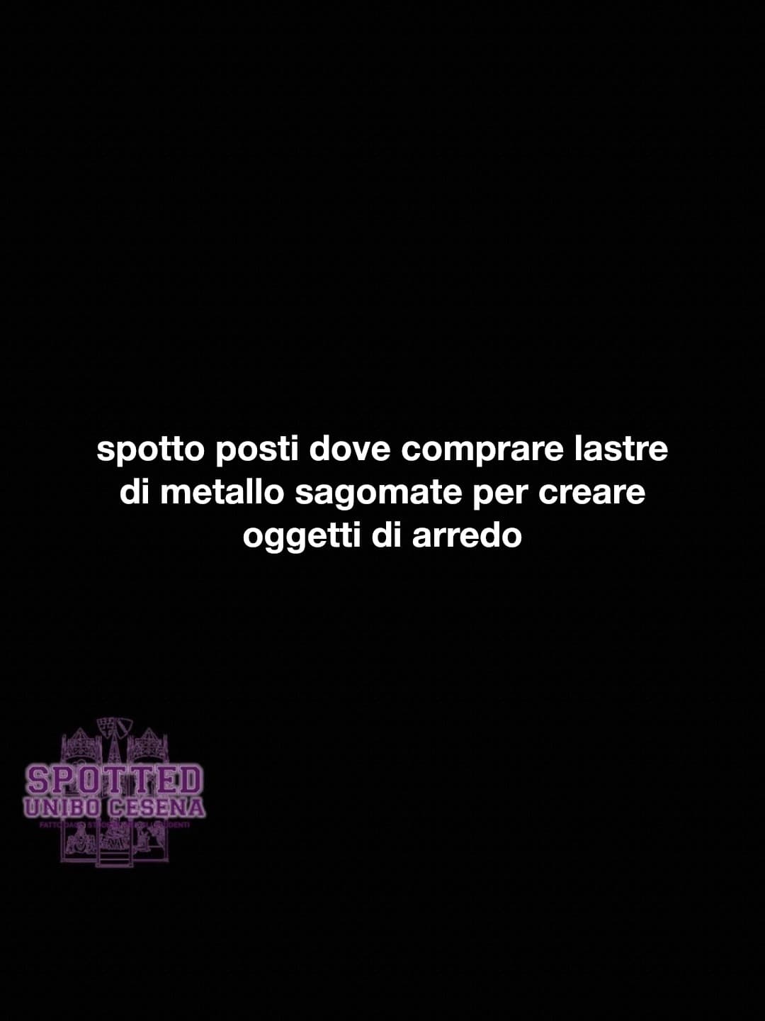 Post: spotto posti dove comprare lastre di metallo sagomate per creare oggetti di arredo

#spotted #Cesena #unibo #cesenaspotted