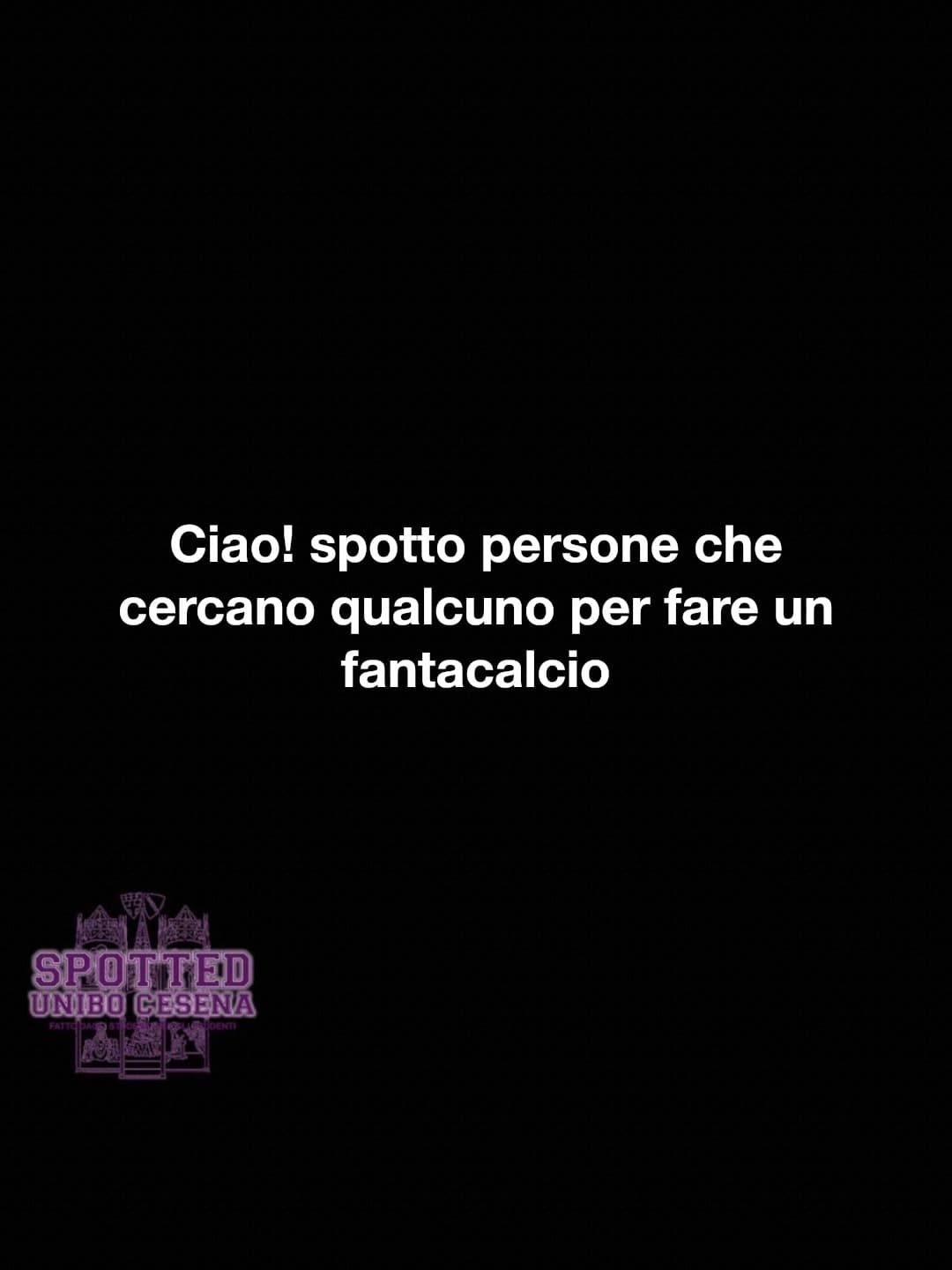 Post: Ciao! spotto persone che cercano qualcuno per fare un fantacalcio

#spotted #Cesena #unibo #cesenaspotted