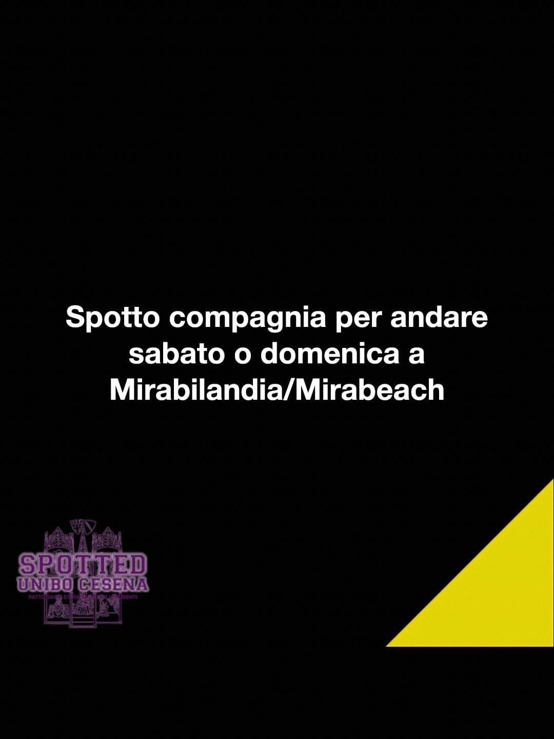 Post: Spotto compagnia per andare sabato o domenica a Mirabilandia/Mirabeach

#spotted #Cesena #unibo #cesenaspotted