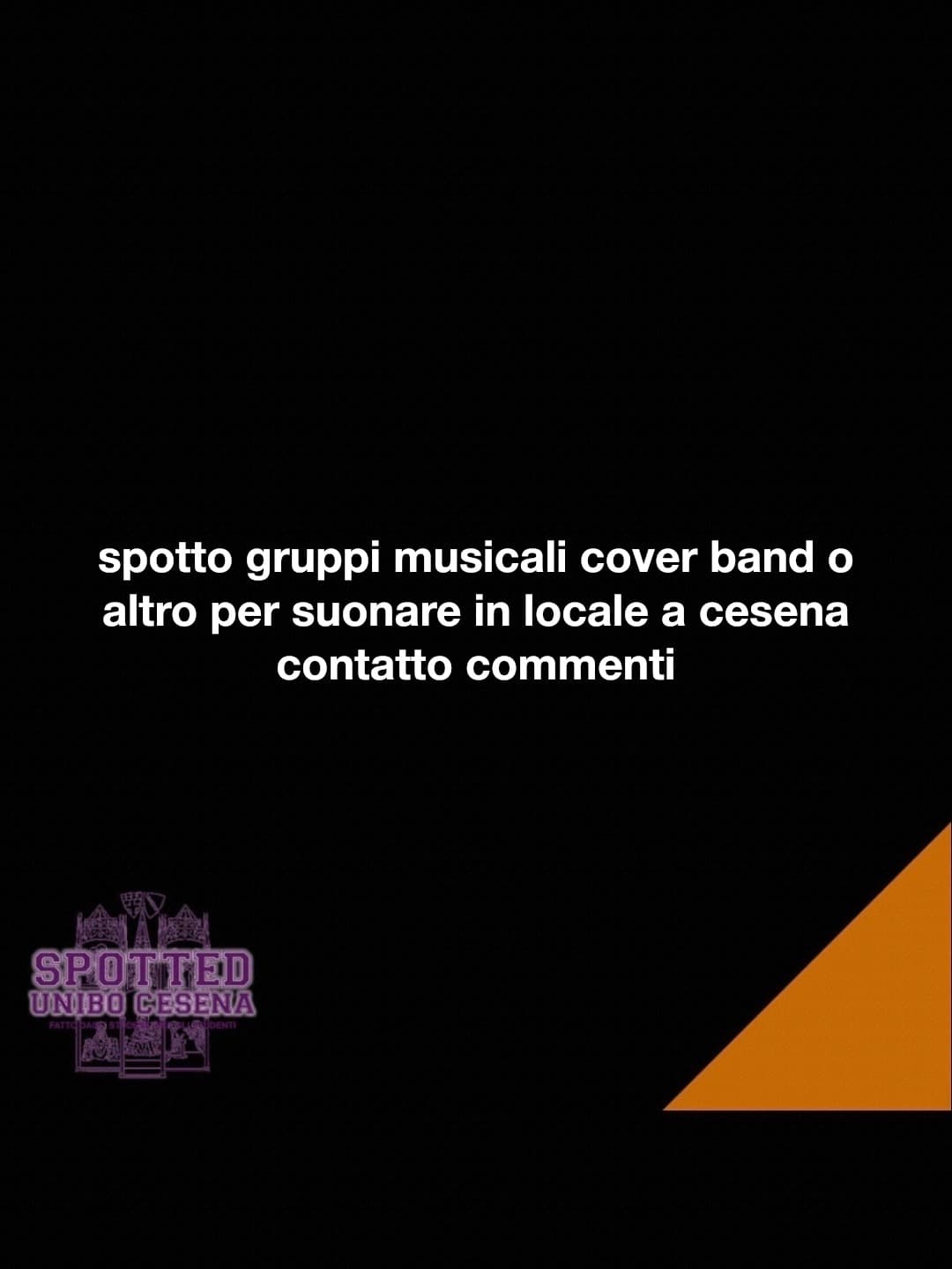 Post: spotto gruppi musicali cover band o altro per suonare in locale a cesena contatto commenti

#spotted #Cesena #unibo #cesenaspotted