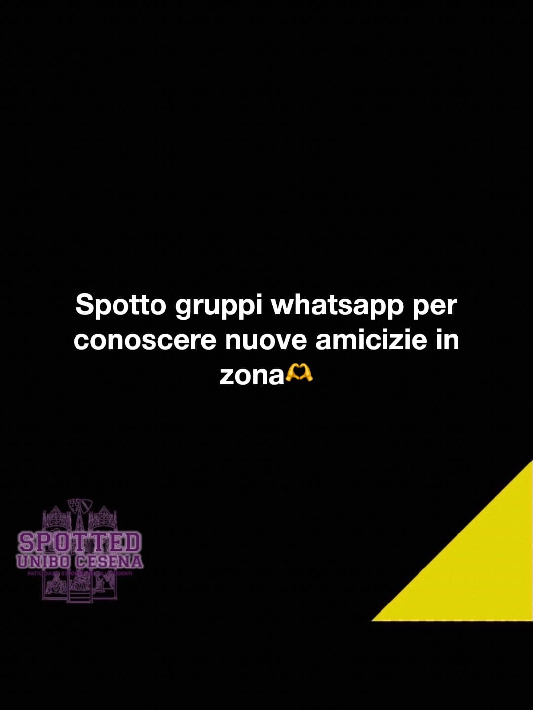 Post: Spotto gruppi whatsapp per conoscere nuove amicizie in zona🫶

#spotted #Cesena #unibo #cesenaspotted
