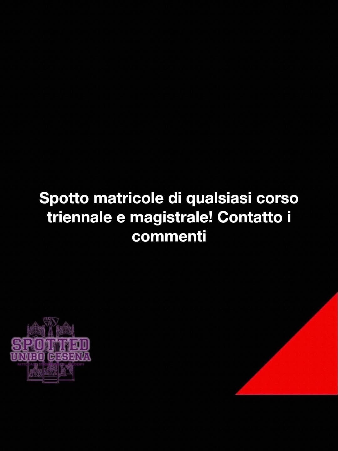 Post: Spotto matricole di qualsiasi corso triennale e magistrale! Contatto i commenti

#spotted #Cesena #unibo #cesenaspotted